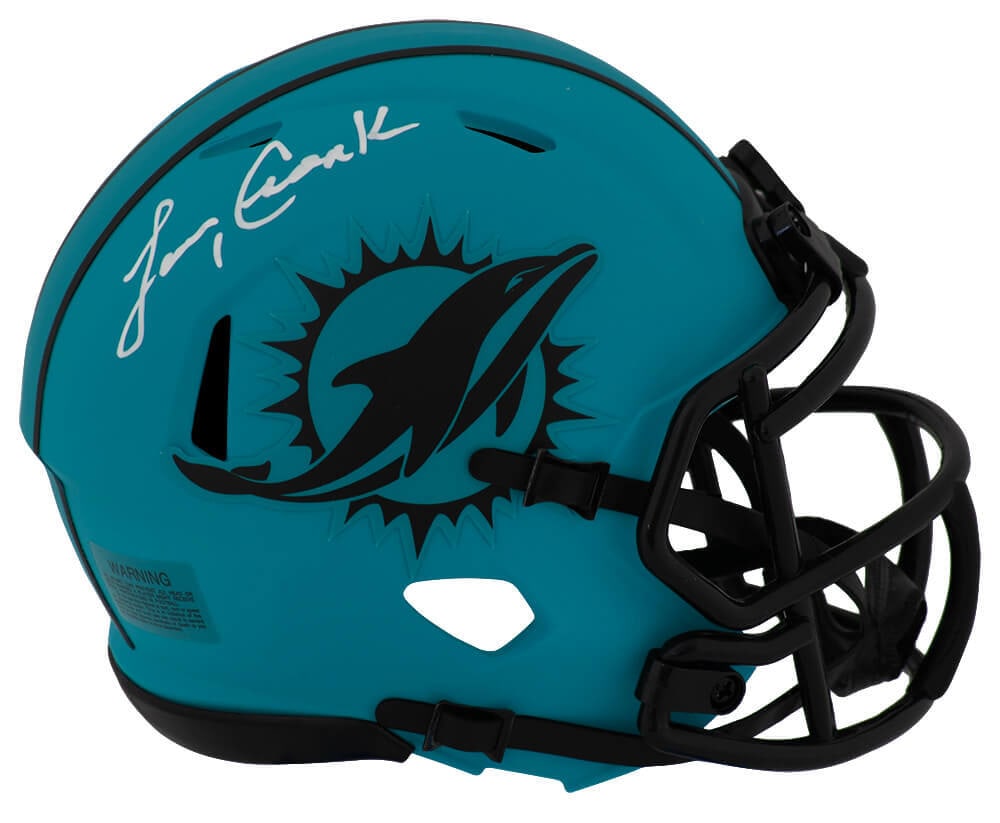 Larry Csonka Signed Miami Dolphins RAVE Mini Helmet with COA: Larry Csonka Signed Miami Dolphins RAVE Mini Helmet with COA This is a Larry Csonka signed Miami Dolphins RAVE Riddell Speed mini helmet, a must-have for any football memorabilia collector. The helmet