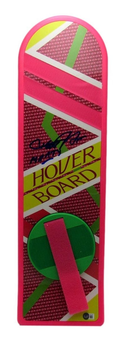 Michael J Fox Signed Back to the Future Hoverboard Beckett COA: Michael J Fox Signed Back to the Future Hoverboard Beckett COA A unique collector's item, this original autographed and inscribed hoverboard from the iconic film "Back to the Future" features the sign