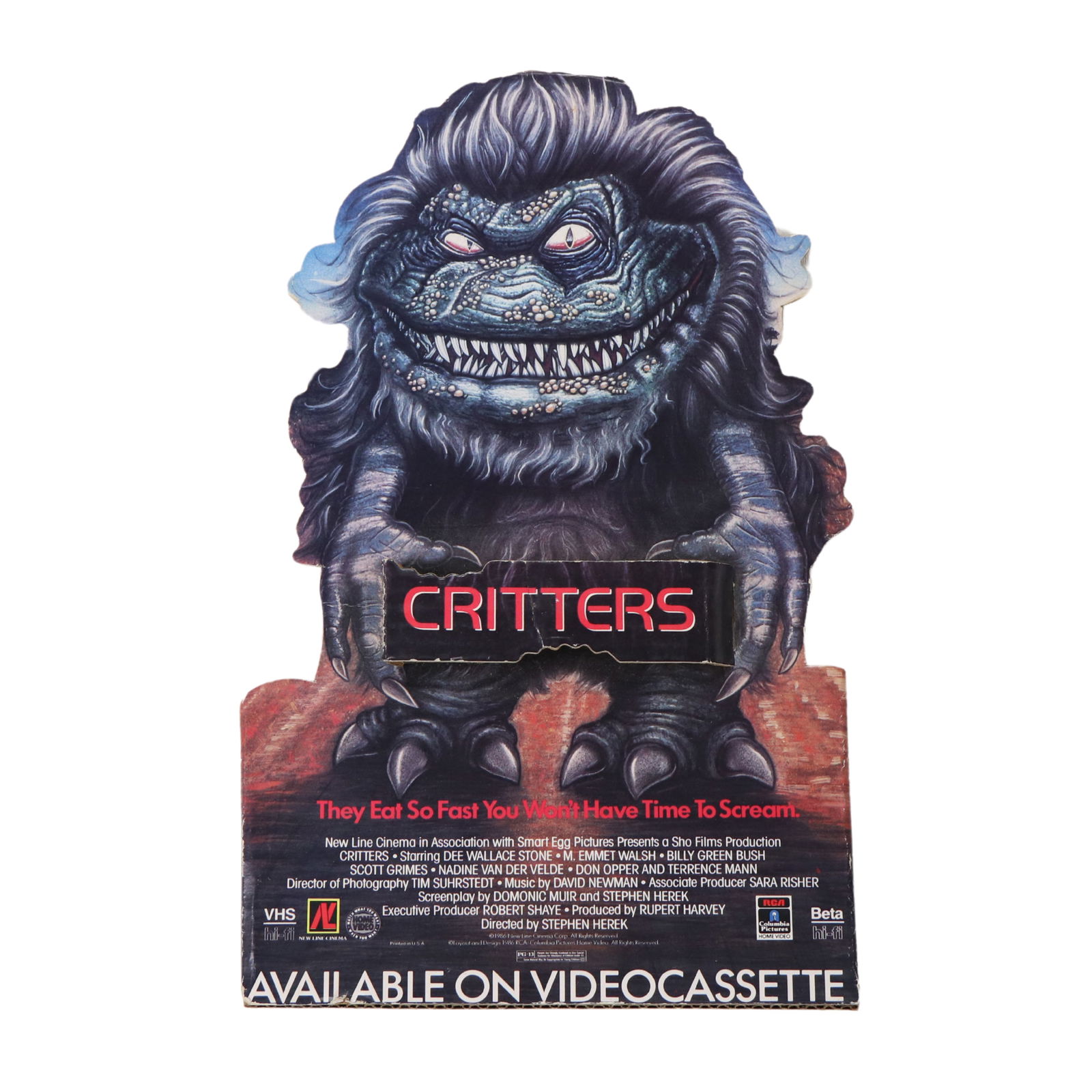 Vintage 1986 Critters Film Promotional Counter Display 9" x 14": Vintage 1986 Critters Film Promotional Counter Display 9" x 14" This is an original vintage 1986 Critters movie counter display used for promotional purposes. The display is not a modern reproduction
