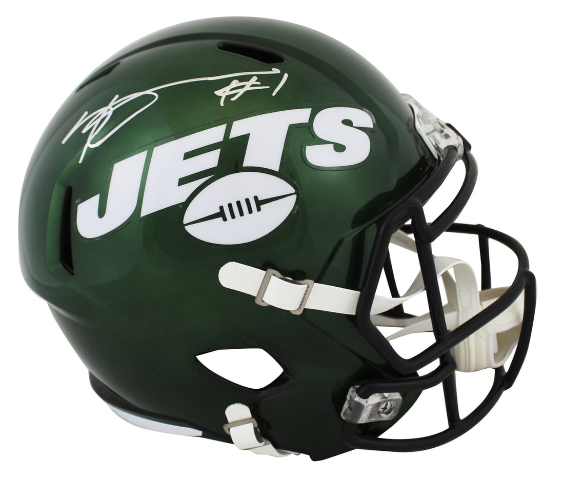 Ahmad Sauce Gardner Signed 2019-23 Jets Full Size Speed Helmet Beckett Authenticated: Ahmad Sauce Gardner Signed 2019-23 Jets Full Size Speed Helmet Beckett Authenticated This authentic full-size Speed replica helmet has been personally signed by Ahmad "Sauce" Gardner, the talented pla