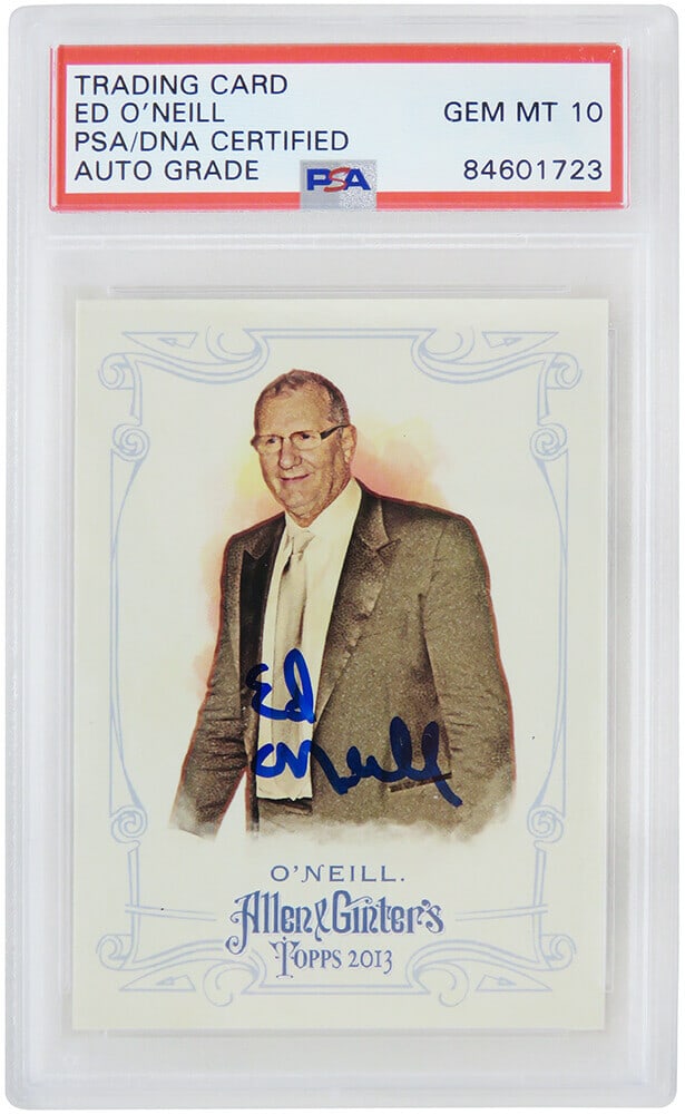 Ed O'Neill Signed 2013 Topps Allen & Ginters Card #149 PSA/DNA GEM Mint 10: Ed O'Neill Signed 2013 Topps Allen & Ginters Card #149 PSA/DNA GEM Mint 10 This Ed O'Neill signed 2013 Topps Allen & Ginters trading card #149 is a must-have for collectors. The card features a pristi