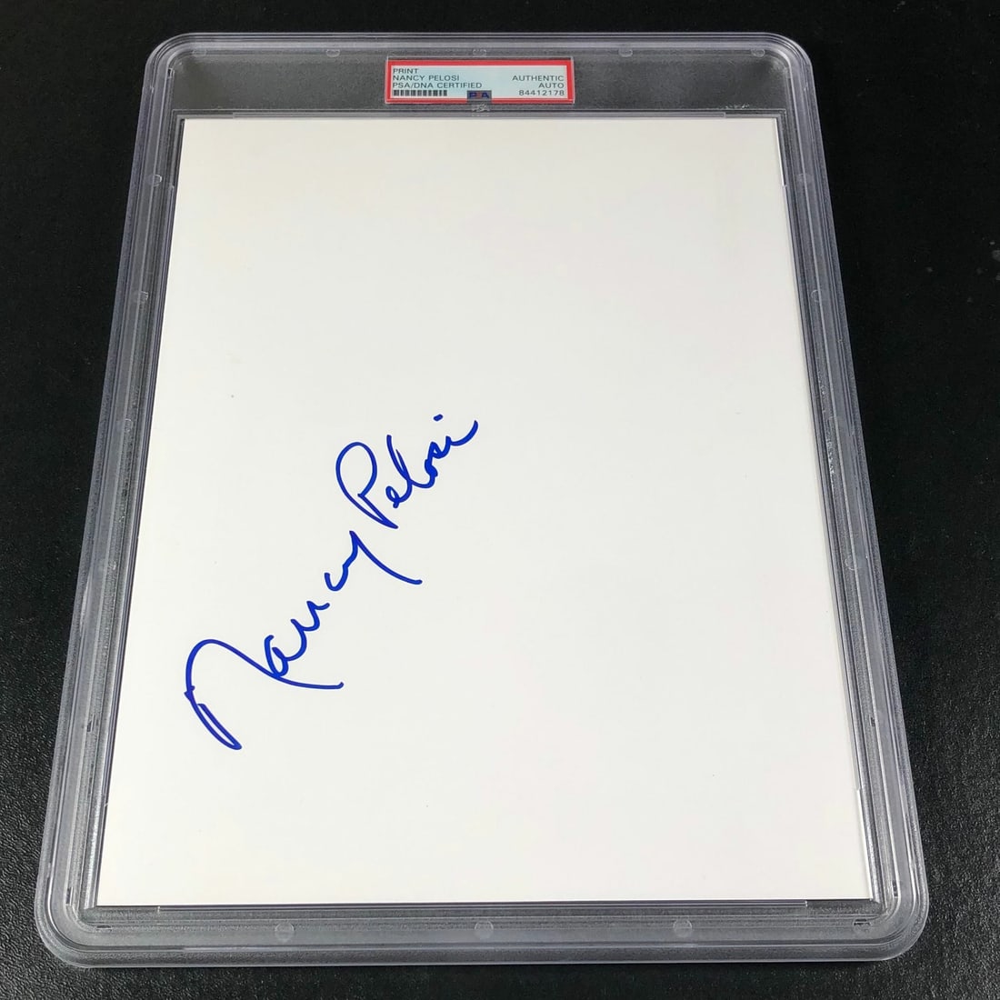 Nancy Pelosi Signed Print PSA/DNA Authentic Speaker of House: Nancy Pelosi Signed Print PSA/DNA Authentic Speaker of House This is a signed print autographed by Nancy Pelosi, who is currently serving as the Speaker of the House of Representatives. The item has b