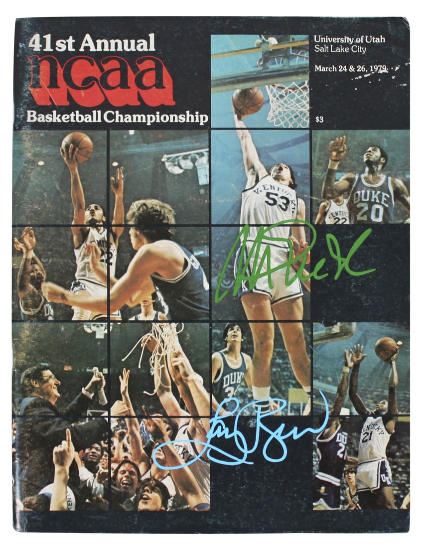 Magic Johnson Larry Bird Signed 1979 NCAA Program BAS Witnessed (1 of 6)
