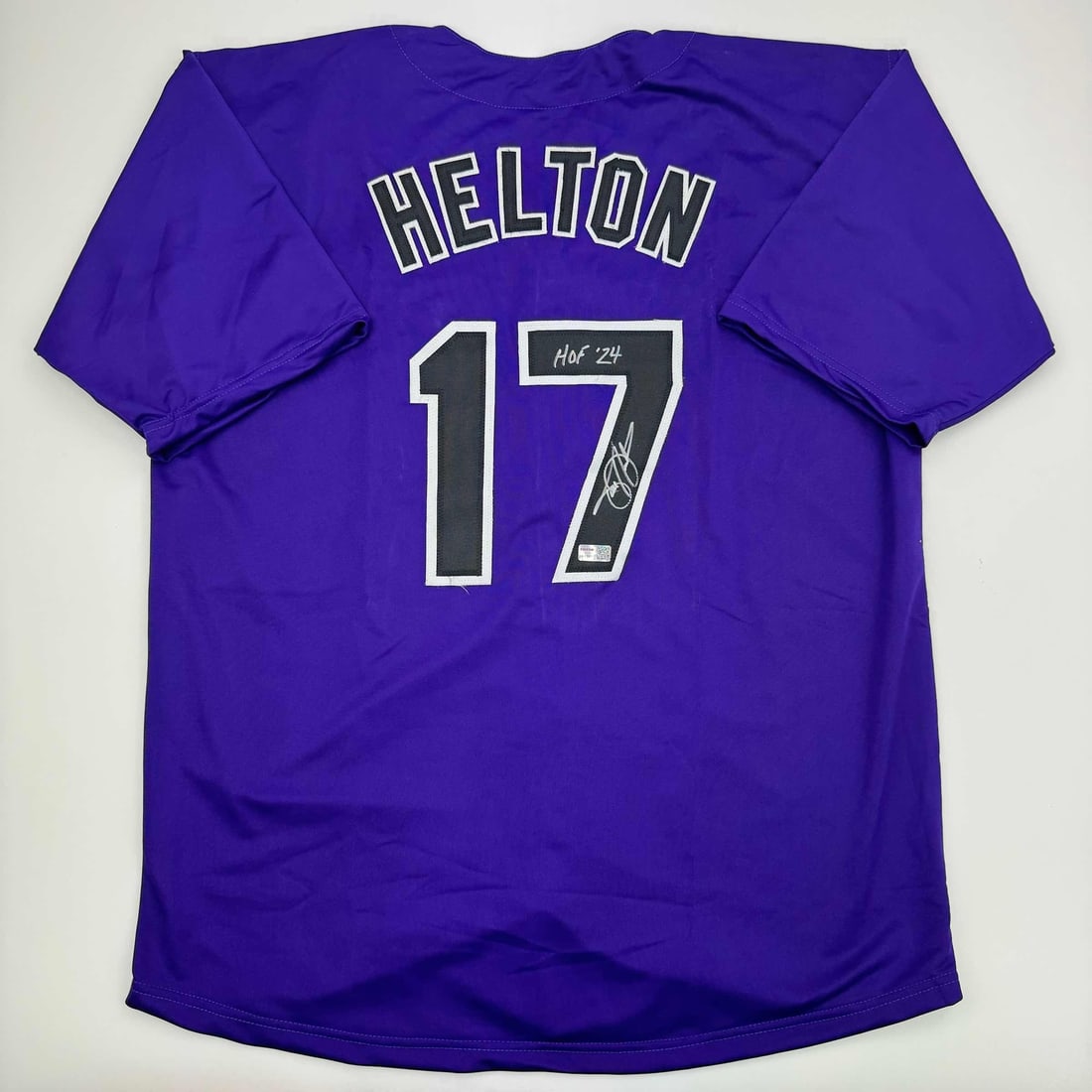 Todd Helton Autographed Purple Jersey Colorado Rockies Tristar COA: Todd Helton Autographed Purple Jersey Colorado Rockies Tristar COA Celebrate the legacy of Todd Helton with this autographed purple jersey from his Hall of Fame career. This custom jersey features Hel