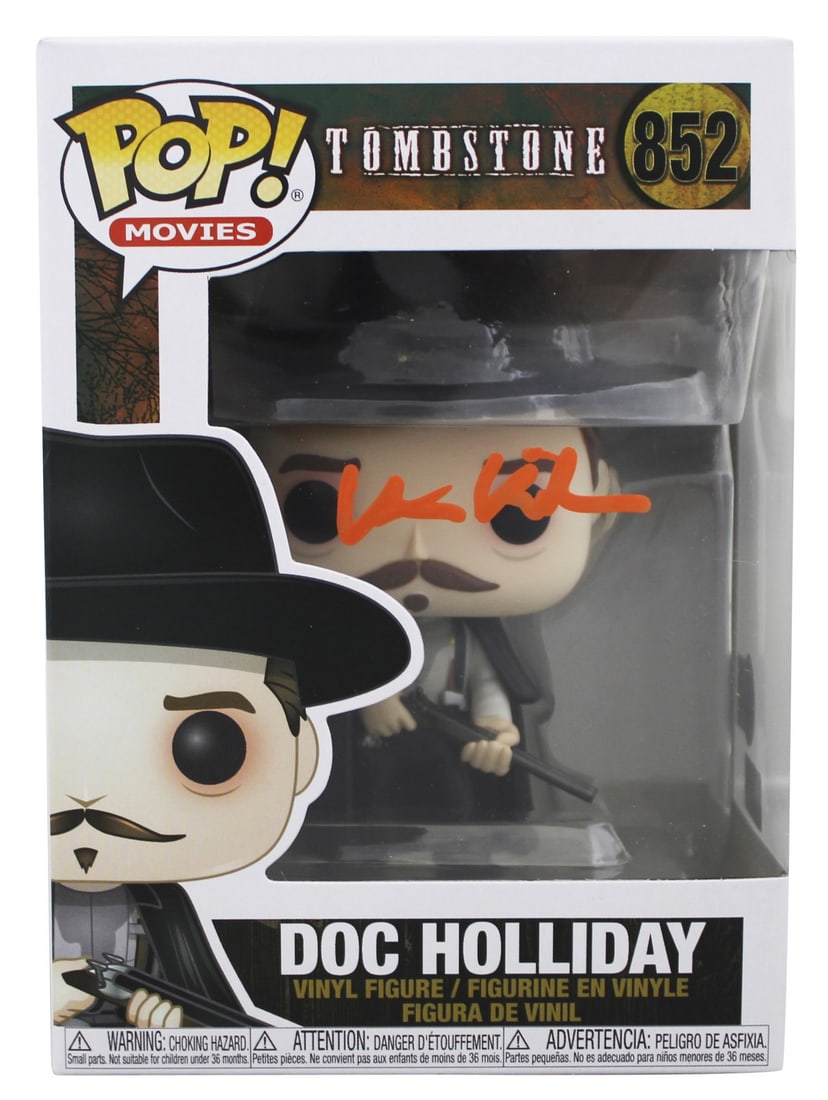 Val Kilmer Signed Tombstone Doc Holliday Funko Pop #852 BAS Authentic: Val Kilmer Signed Tombstone Doc Holliday Funko Pop #852 BAS Authentic This Val Kilmer signed Doc Holliday #852 Funko Pop Vinyl Figure is a must-have for collectors and fans of the movie Tombstone. Per