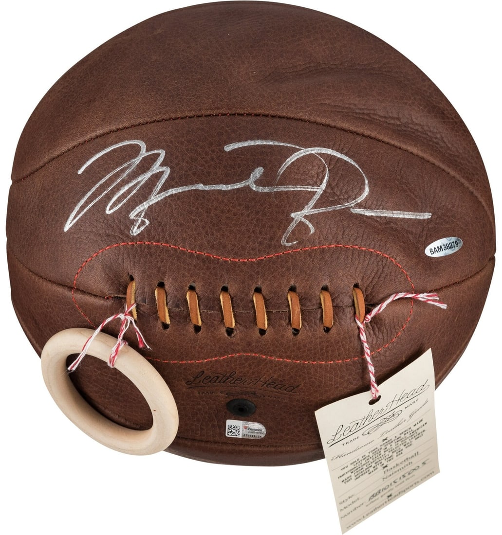 Michael Jordan Signed Leather Naismith Basketball with Upper Deck COA: Michael Jordan Signed Leather Naismith Basketball with Upper Deck COA This rare Leather Head Naismith basketball is signed by the legendary Michael Jordan, making it a must-have for any basketball ent