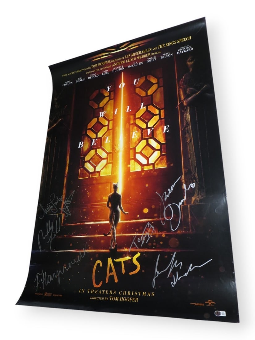 Cats Multi Signed 27x40 Poster Jennifer Hudson Jason Derulo Beckett Authenticated: Cats Multi Signed 27x40 Poster Jennifer Hudson Jason Derulo Beckett Authenticated Celebrate the magic of theater with this stunning multi-signed autographed poster from the acclaimed production of Cat
