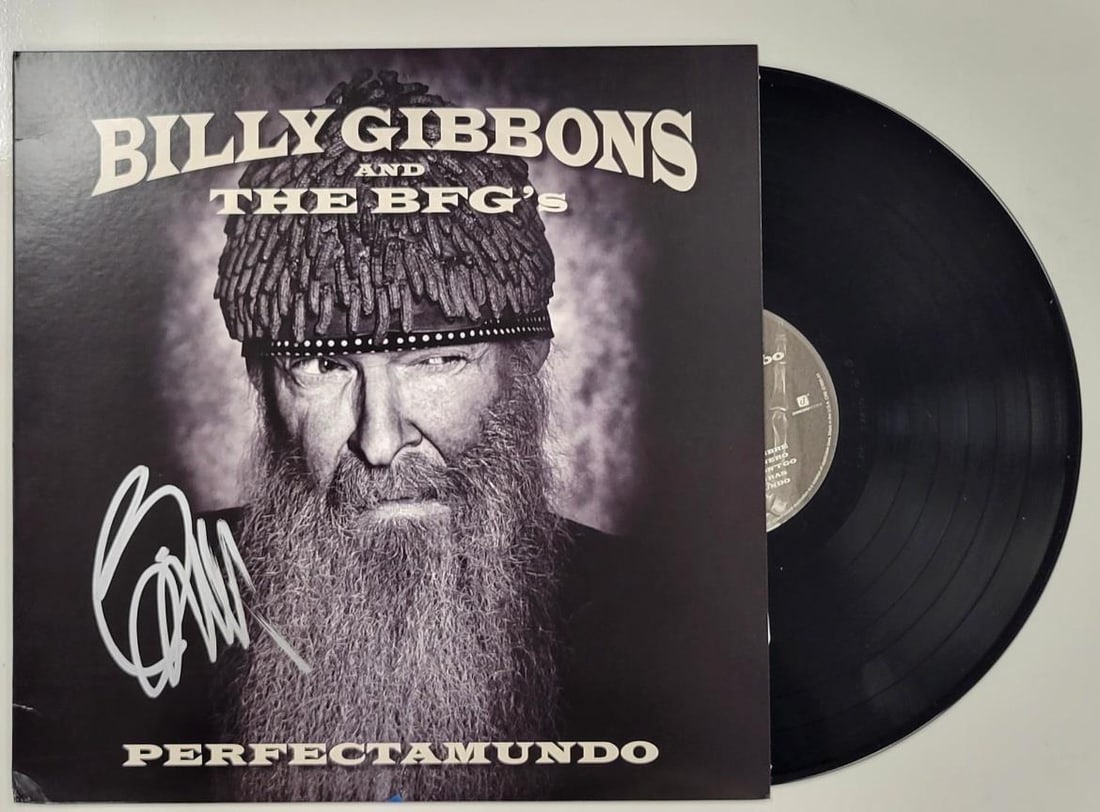 Signed Billy Gibbons The BFG's Album Cover with Beckett Authentication: Signed Billy Gibbons The BFG's Album Cover with Beckett Authentication This is an original vinyl album cover signed by Billy Gibbons and The BFG's. The autograph is authenticated by Beckett. The item