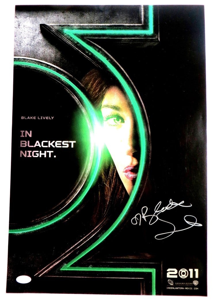 Blake Lively Autographed 13X20 Green Lantern Poster JSA Certified: Blake Lively Autographed 13X20 Green Lantern Poster JSA Certified This original 13X20 poster features an autographed signature from Blake Lively, captured during a private event at Comic-Con. The