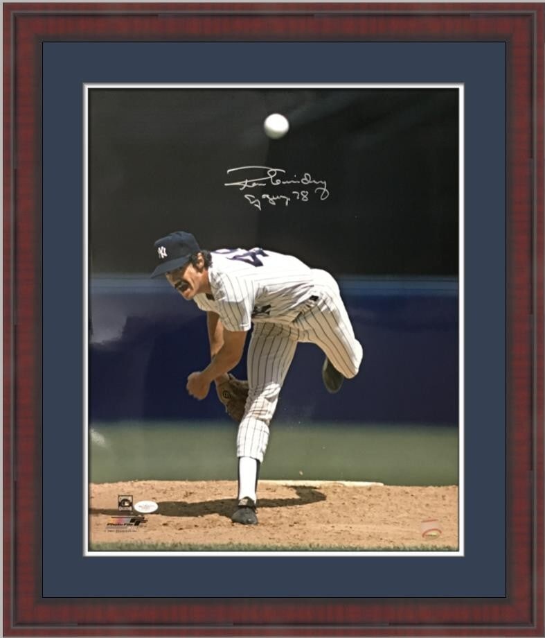 Ron Guidry Yankees Signed 16x20 Photo with Cy Young '78 Inscription JSA Authenticated: Ron Guidry Yankees Signed 16x20 Photo with Cy Young '78 Inscription JSA Authenticated Celebrate the legacy of baseball with this stunning custom framed photo of Ron Guidry, the former ace of the New Y