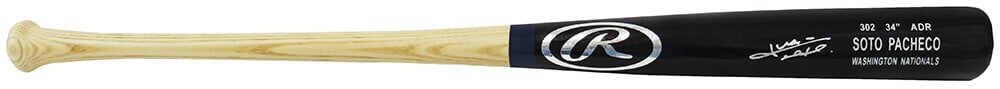 Juan Soto Signed Rawlings Black Game Model Baseball Bat Beckett COA (1 of 2)