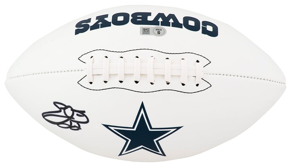 Emmitt Smith Signed Dallas Cowboys Football with Beckett COA: Emmitt Smith Signed Dallas Cowboys Football with Beckett COA This authentic Emmitt Smith signed Dallas Cowboys Franklin white logo football is a must-have for any football fan and collector. Recognize