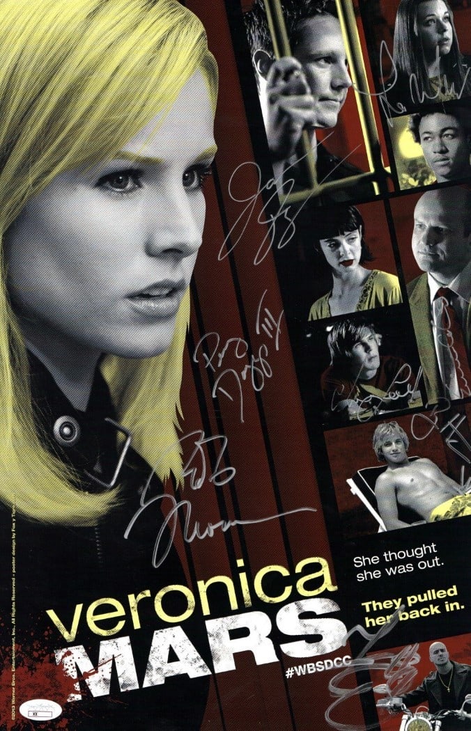 Veronica Mars 11X17 Multi Signed Poster with 8 Autographs JSA Certified: Veronica Mars 11X17 Multi Signed Poster with 8 Autographs JSA Certified This stunning 11x17 poster features multi-signatures from the cast of the beloved series, Veronica Mars. Authentically signed by
