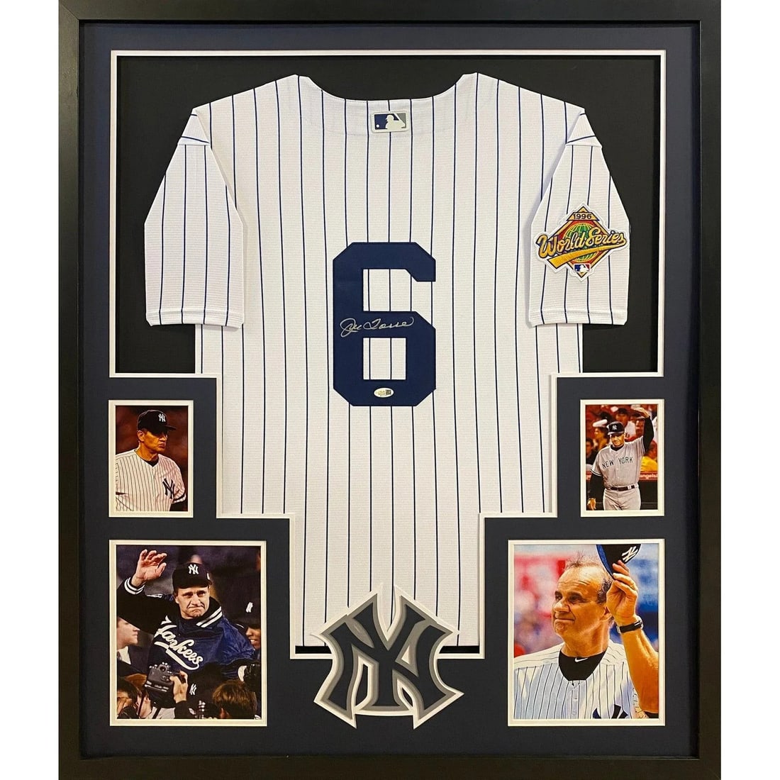 Framed Yankees Jersey Signed by Joe Torre JSA Authenticated: Framed Yankees Jersey Signed by Joe Torre JSA Authenticated This framed New York Yankees jersey features the autograph of Joe Torre. The jersey is authenticated by JSA and includes a tamper-proof stic