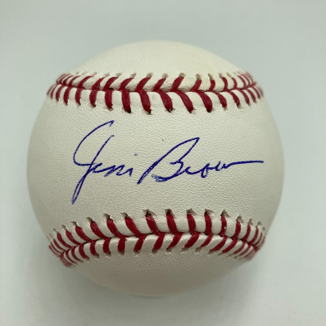 Jim Brown Signed MLB Baseball with JSA Authentication: Jim Brown Signed MLB Baseball with JSA Authentication This is a Major League Baseball signed by Jim Brown, a legendary figure in sports history. The baseball comes with authentication from James Spenc