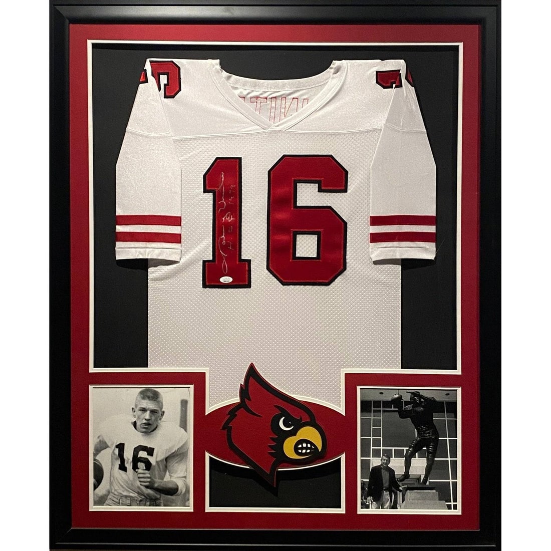 Framed Johnny Unitas Signed Jersey JSA Authenticated Baltimore Colts Louisville: Framed Johnny Unitas Signed Jersey JSA Authenticated Baltimore Colts Louisville This is a framed Baltimore Colts jersey autographed by Johnny Unitas. The jersey is authenticated by JSA and includes a