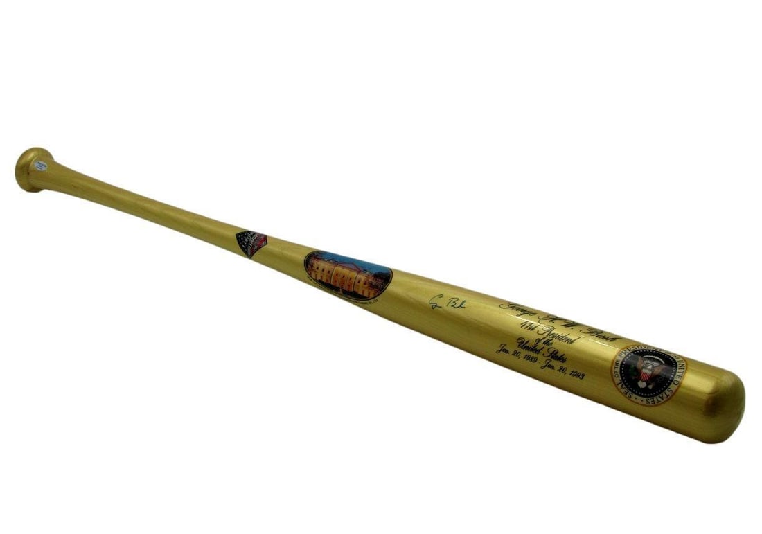 George H W Bush Autographed Cooperstown Baseball Bat with PSA DNA: George H W Bush Autographed Cooperstown Baseball Bat with PSA DNA Celebrate a piece of history with this George H. W. Bush Signed Cooperstown Baseball Bat. Authenticated by PSA/DNA, this original bat