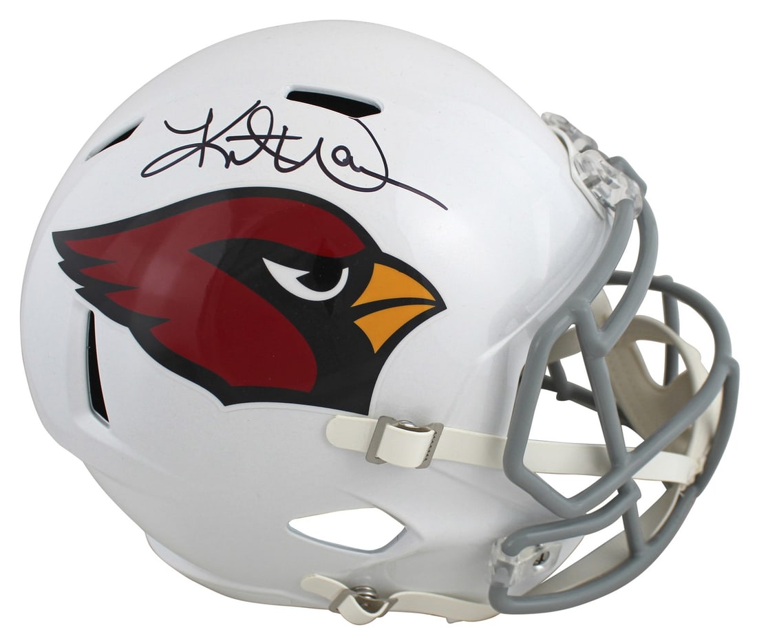 Kurt Warner Signed Arizona Cardinals Full Size Speed Helmet BAS Authenticated: Kurt Warner Signed Arizona Cardinals Full Size Speed Helmet BAS Authenticated This authentic full-size Speed Replica helmet is personally signed by Kurt Warner, the legendary quarterback of the Arizon