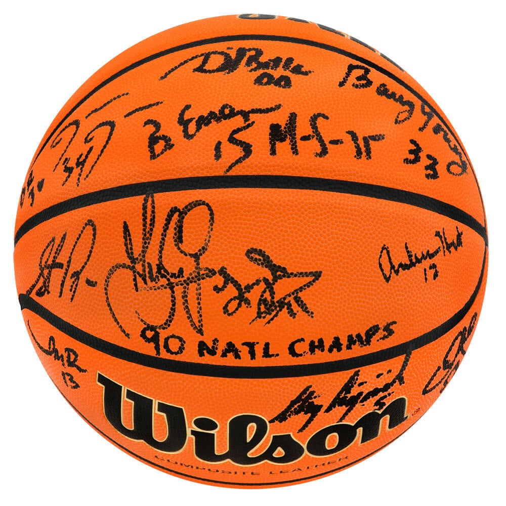 1990 UNLV Runnin' Rebels Signed Wilson Basketball 13 Autographs Champs Inscription: 1990 UNLV Runnin' Rebels Signed Wilson Basketball 13 Autographs Champs Inscription Celebrate the legacy of the 1990 UNLV Runnin' Rebels with this team-signed Wilson NCAA basketball, featuring the insc