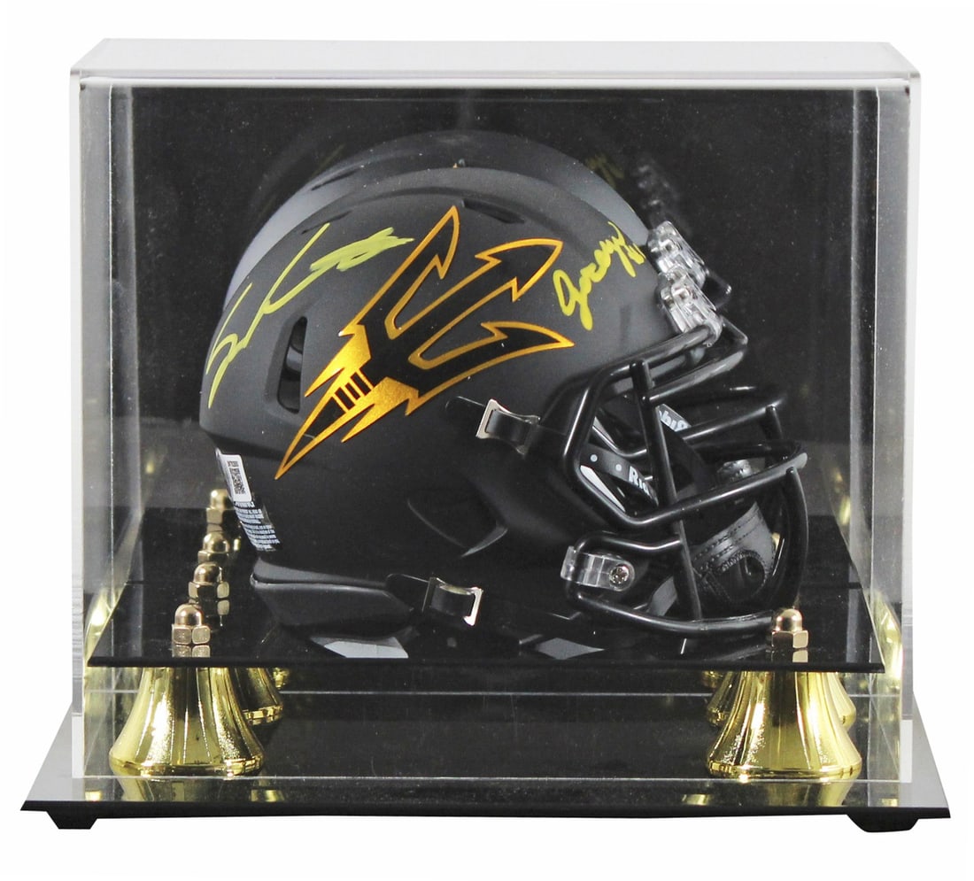 Sam Leavitt Jordyn Tyson Signed Arizona State Mini Helmet with BAS Authentication: Sam Leavitt Jordyn Tyson Signed Arizona State Mini Helmet with BAS Authentication This Arizona State Sun Devils black speed mini helmet has been personally signed by players Sam Leavitt and Jordyn Tys