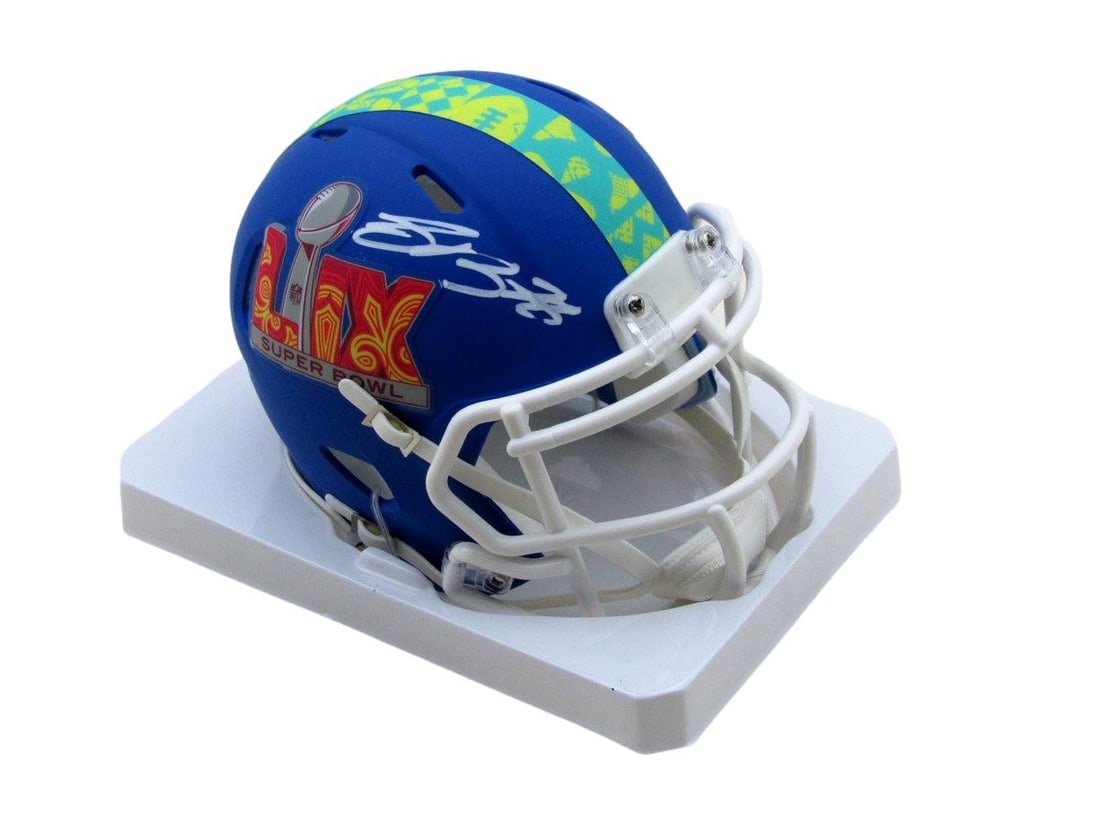 Saquon Barkley Signed Eagles Super Bowl 59 Mini Helmet PSA/DNA: Saquon Barkley Signed Eagles Super Bowl 59 Mini Helmet PSA/DNA This Saquon Barkley Signed Philadelphia Eagles Blue Super Bowl 59 Mini Helmet is a must-have for any football enthusiast. Authenticated b