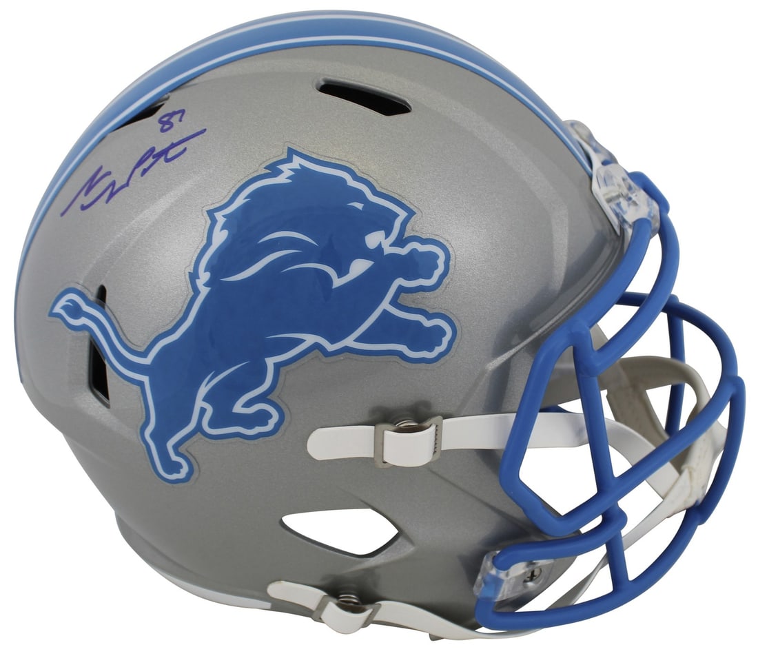 Sam LaPorta Signed Detroit Lions Full Size Speed Replica Helmet BAS Authenticated: Sam LaPorta Signed Detroit Lions Full Size Speed Replica Helmet BAS Authenticated This authentic signed full-size Riddell Speed Replica helmet features the signature of Sam LaPorta, a standout player