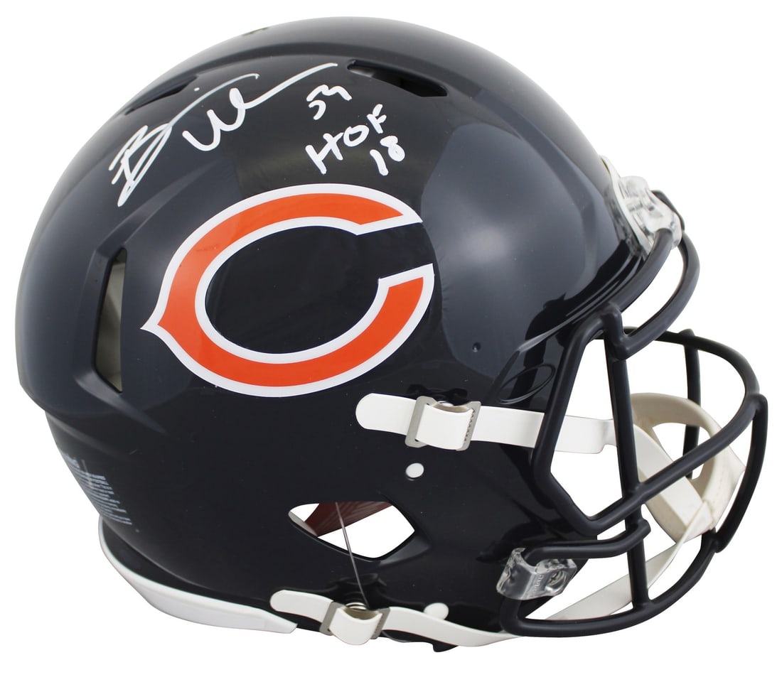 Brian Urlacher Signed Chicago Bears Full Size Speed Helmet HOF 18 BAS Authenticated (1 of 3)