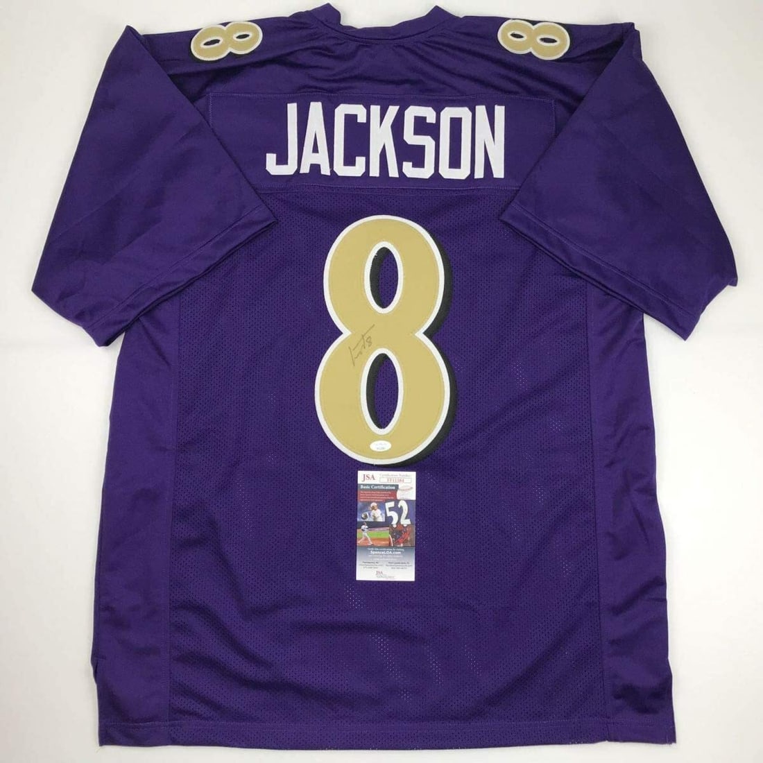 Lamar Jackson Signed Baltimore Ravens Color Rush Jersey JSA COA (1 of 4)