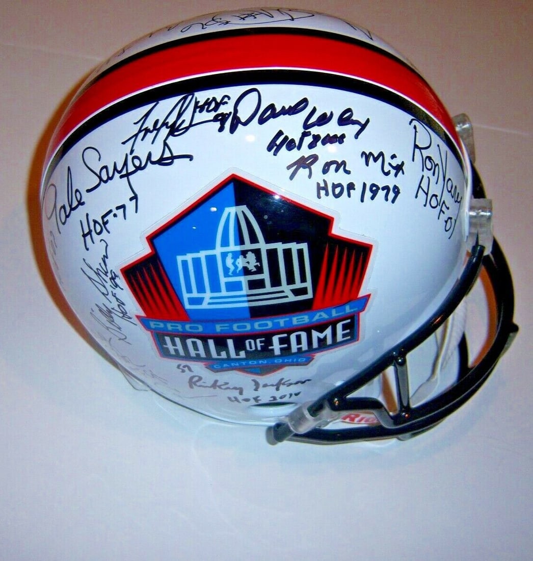 Full Size Football Helmet Signed by 20 Including Tippett Gifford Sayers JSA COA (1 of 4)