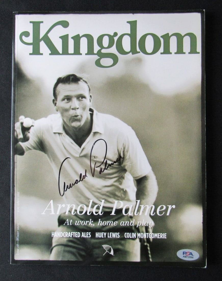 Arnold Palmer Signed 2010 Kingdom Magazine PSA/DNA Certified: Arnold Palmer Signed 2010 Kingdom Magazine PSA/DNA Certified Highlighting the legendary golfer, this is an original 2010 Kingdom Magazine signed by Arnold Palmer. The magazine comes with authenticatio