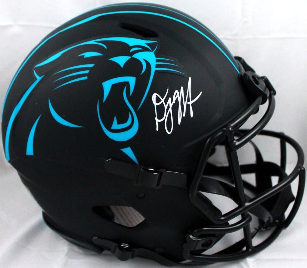 DJ Moore Autographed Carolina Panthers Eclipse Speed Helmet Beckett Authenticated: DJ Moore Autographed Carolina Panthers Eclipse Speed Helmet Beckett Authenticated This is an authentic full-size Eclipse Speed helmet signed by DJ Moore from the Carolina Panthers. The helmet is an or