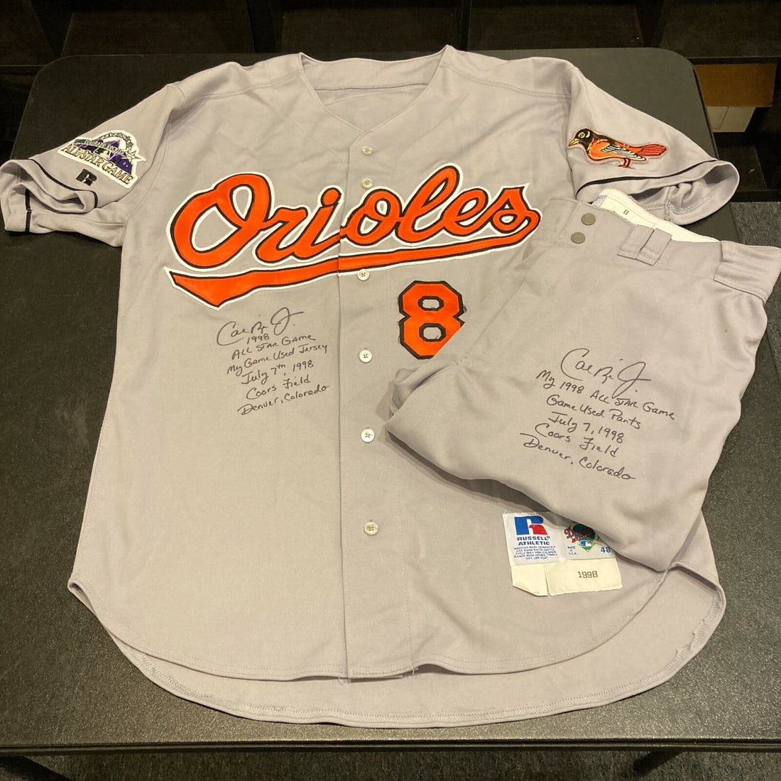 Cal Ripken Jr. 1998 All-Star Game Signed Jersey & Pants JSA LOA: Cal Ripken Jr. 1998 All-Star Game Signed Jersey & Pants JSA LOA Celebrate the legacy of Cal Ripken Jr. with this authentic 1998 All-Star Game jersey and pants set, personally worn by the baseball lege