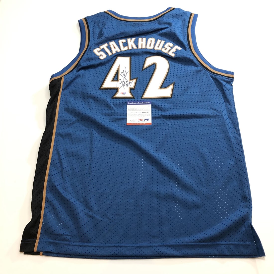 Jerry Stackhouse Washington Wizards Autographed Jersey PSA/DNA Certified (1 of 2)