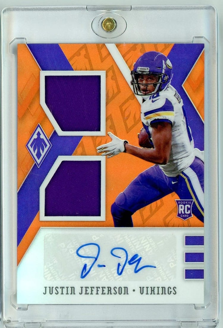 2020 Phoenix Justin Jefferson Dual Jersey Auto Orange #RDAJJ /50 Panini Authenticated (1 of 2)