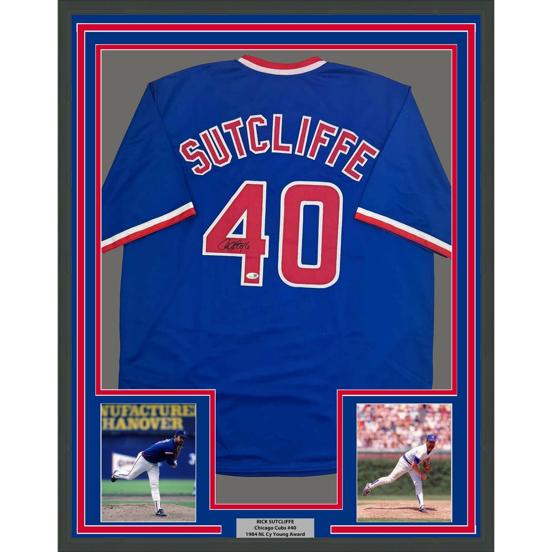 Rick Sutcliffe Signed Chicago Cubs Jersey 35x39 Framed Beckett COA (1 of 2)