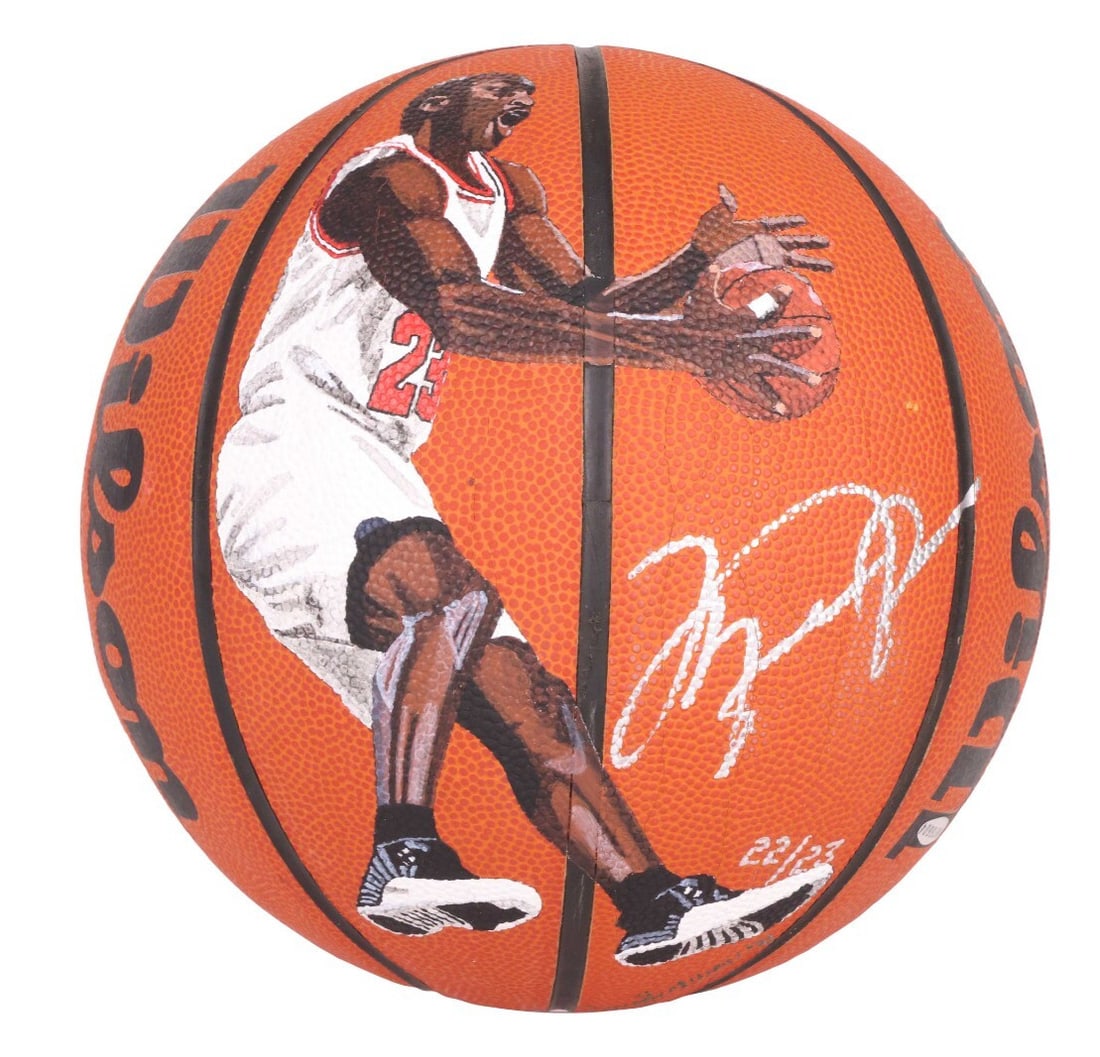 Michael Jordan Signed Hand Painted Basketball UDA 22/23 Limited Edition (1 of 8)