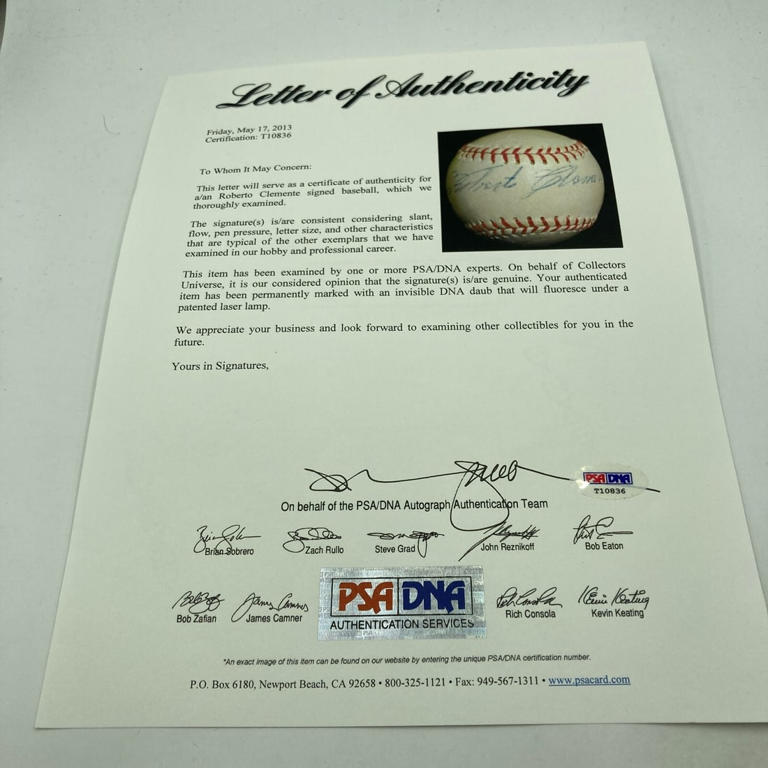 Roberto Clemente Single Signed Baseball PSA DNA JSA Authenticated - 3