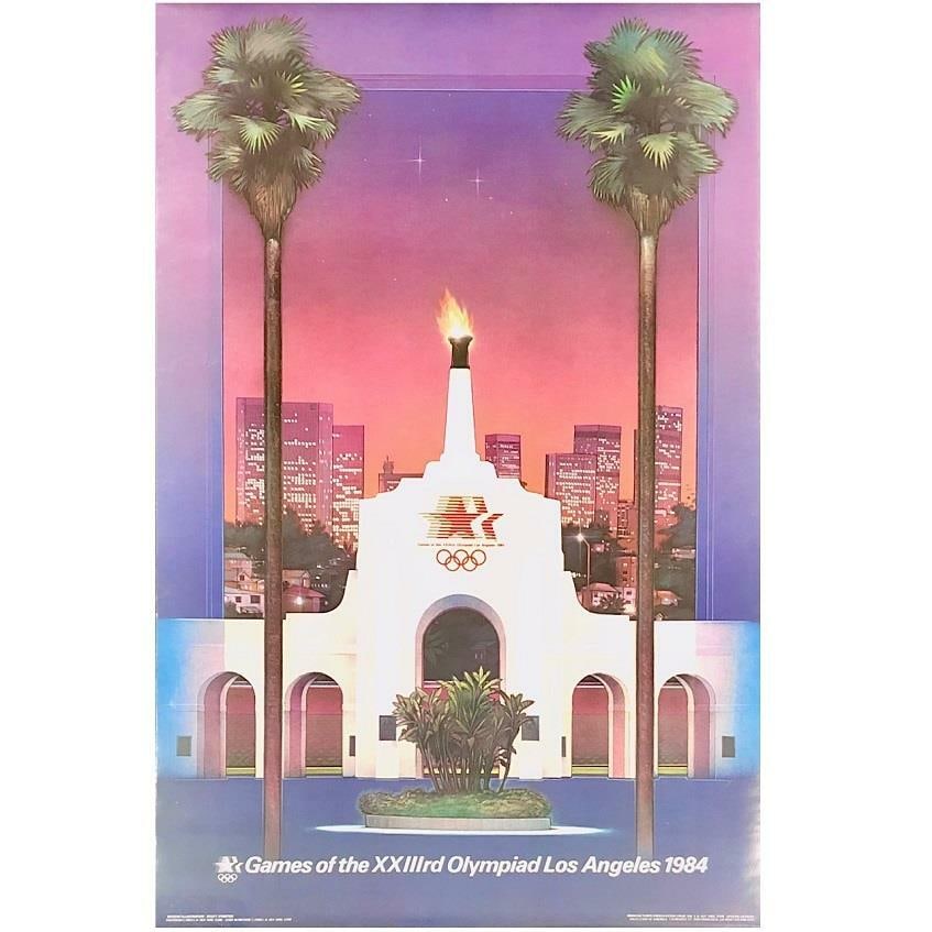 22x34 inch poster from 1984 Los Angeles Olympic Games LA Coliseum: 22x34 inch poster from 1984 Los Angeles Olympic Games LA Coliseum This is an original poster from the 1984 Los Angeles Olympic Games, featuring the LA Coliseum. Manufactured in the United States, this
