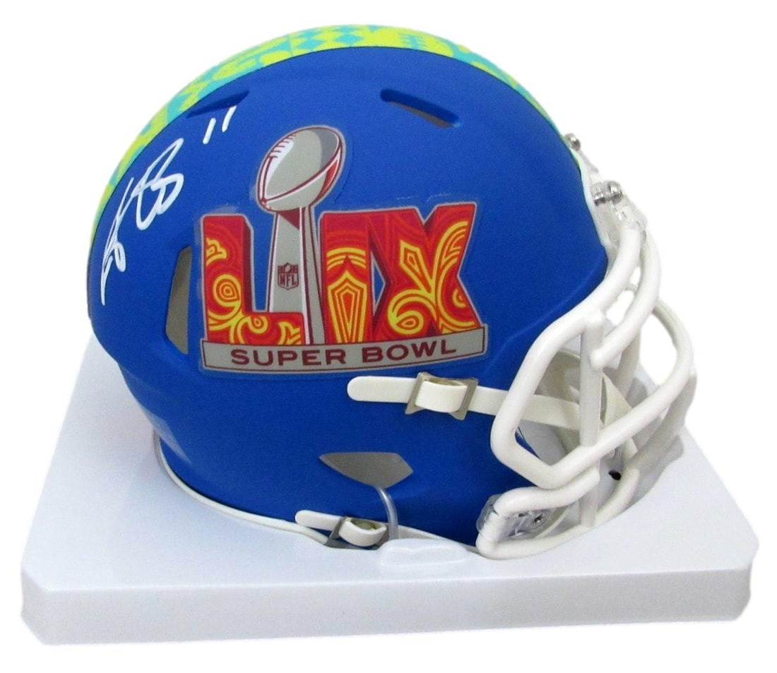 A.J. Brown Autographed Mini Super Bowl LIX Football Helmet Eagles BAS Certified: A.J. Brown Autographed Mini Super Bowl LIX Football Helmet Eagles BAS Certified This A.J. Brown Signed Mini Super Bowl LIX Blue Football Helmet is a must-have for any Philadelphia Eagles fan. Authenti