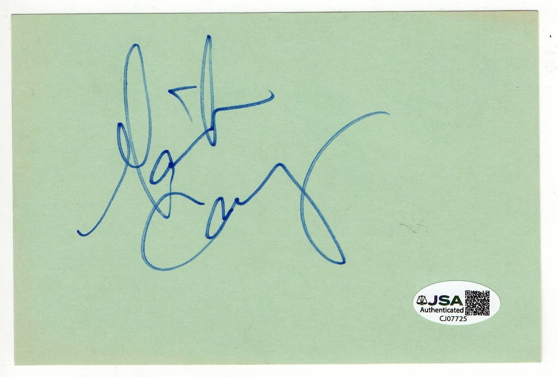 4x6 Index Card Signed by Mariah Carey JSA Authenticated: 4x6 Index Card Signed by Mariah Carey JSA Authenticated This is an original 4x6 index card autographed by pop singer Mariah Carey. The signature has been authenticated by James Spence Authentication (