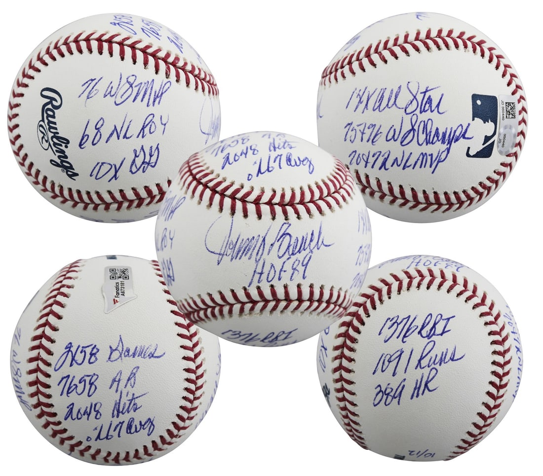 Johnny Bench Signed Oml Limited Edition Baseball #10/12 Reds HOF Inscription: Johnny Bench Signed Oml Limited Edition Baseball #10/12 Reds HOF Inscription This limited edition baseball commemorates the legendary career of Johnny Bench, a prominent player for the Cincinnati Reds