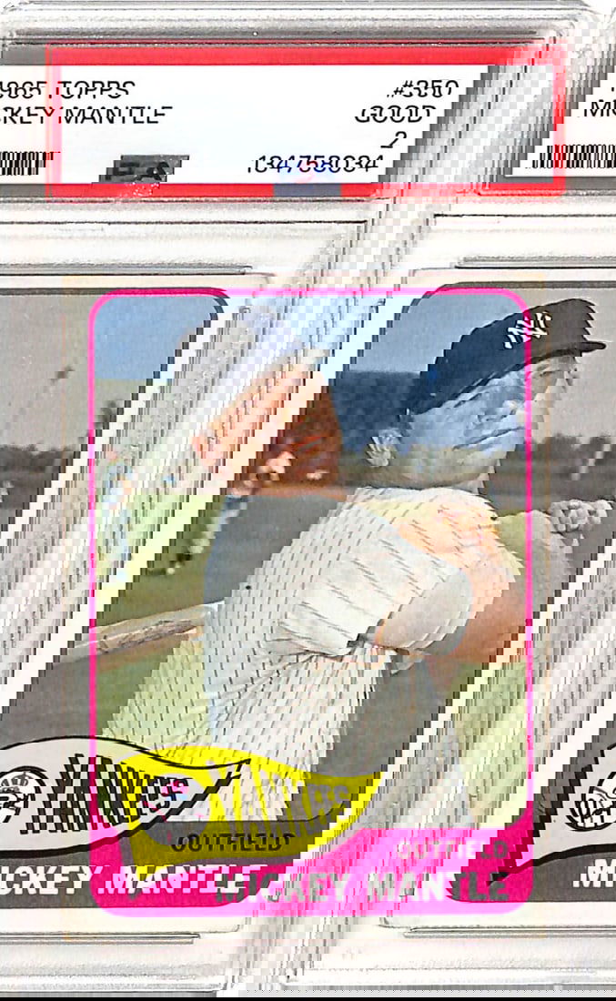 PSA Graded 1965 Topps Mickey Mantle Yankees Card Number 350 (1 of 2)