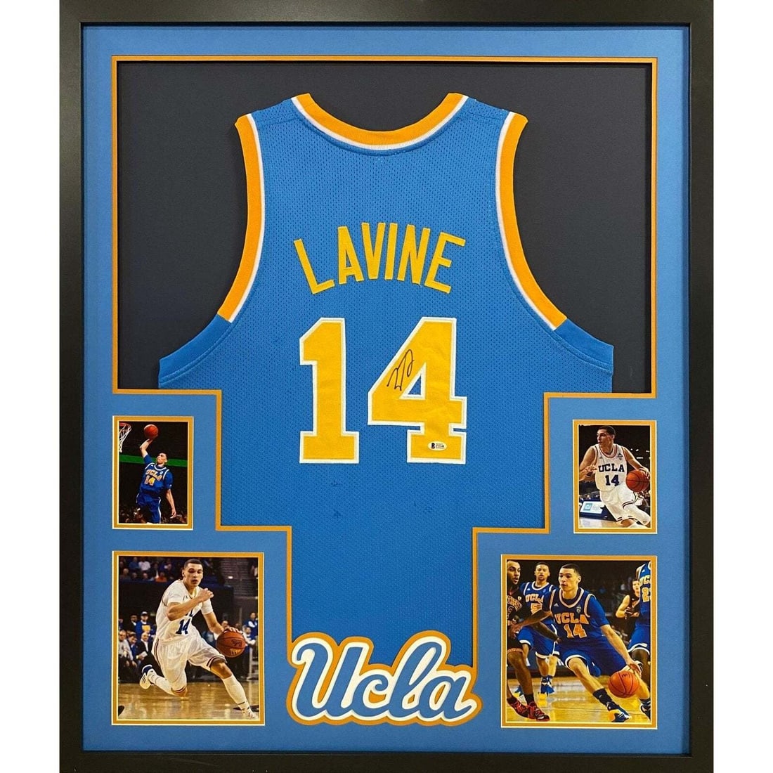 Zach Lavine UCLA Framed Signed Jersey Beckett Authenticated: Zach Lavine UCLA Framed Signed Jersey Beckett Authenticated This autographed Zach Lavine framed jersey is a must-have for any basketball fan. Authenticated by Beckett, a leader in sports memorabilia,