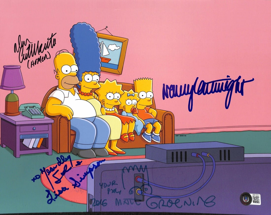 The Simpsons Signed 11x14 Photo by Groening Castellaneta Smith Beckett LOA: The Simpsons Signed 11x14 Photo by Groening Castellaneta Smith Beckett LOA This is an autographed 11x14 color photograph featuring iconic characters from The Simpsons, signed by creator Matt Groening