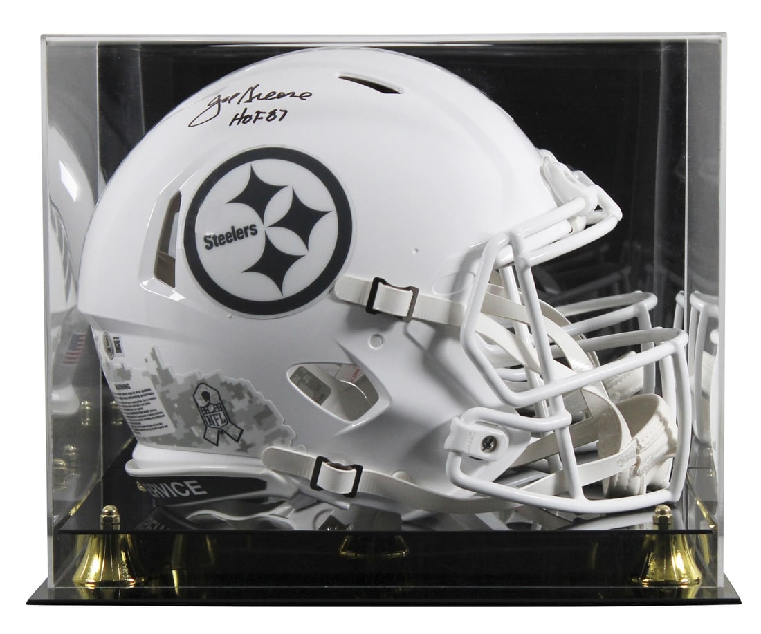 Pittsburgh Steelers Joe Greene Signed Full Size Helmet HOF 87 BAS Authenticated: Pittsburgh Steelers Joe Greene Signed Full Size Helmet HOF 87 BAS Authenticated This authentic Pittsburgh Steelers full-size Speed Proline helmet is personally signed by legendary player Joe Greene, f