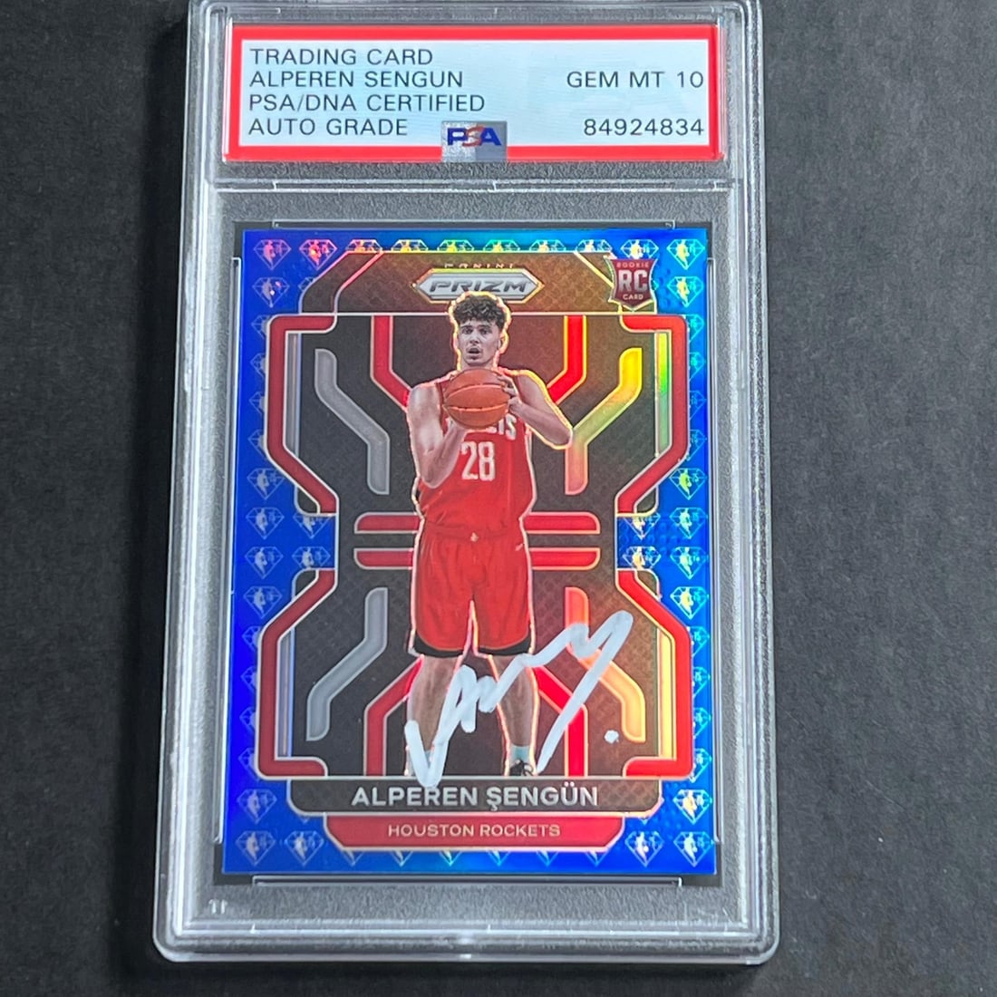 2021-22 Panini Prizm NBA 75th Alperen Sengun Auto PSA 10 RC: 2021-22 Panini Prizm NBA 75th Alperen Sengun Auto PSA 10 RC This listing features a 2021-22 Panini Prizm NBA 75th #318 Alperen Sengun rookie card from the Houston Rockets. This card has been graded 10