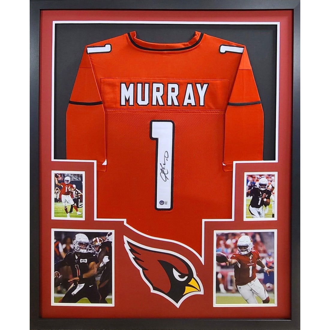 Kyler Murray Autographed Framed Jersey Arizona Cardinals Beckett Authenticated: Kyler Murray Autographed Framed Jersey Arizona Cardinals Beckett Authenticated This autographed Kyler Murray framed jersey is a must-have for any Arizona Cardinals fan. Authenticated by Beckett, a lea