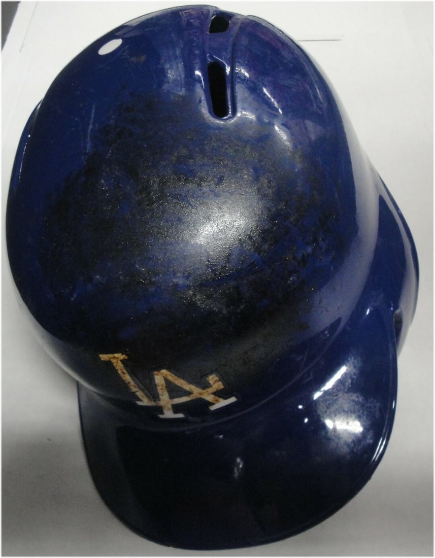 Mike Bolsinger #46 Dodgers Team Issued MLB Helmet 2015 Playoffs MLB Authenticated: Mike Bolsinger #46 Dodgers Team Issued MLB Helmet 2015 Playoffs MLB Authenticated This is a team-issued batting helmet worn by Mike Bolsinger during the 2015 MLB playoffs with the Los Angeles Dodgers.