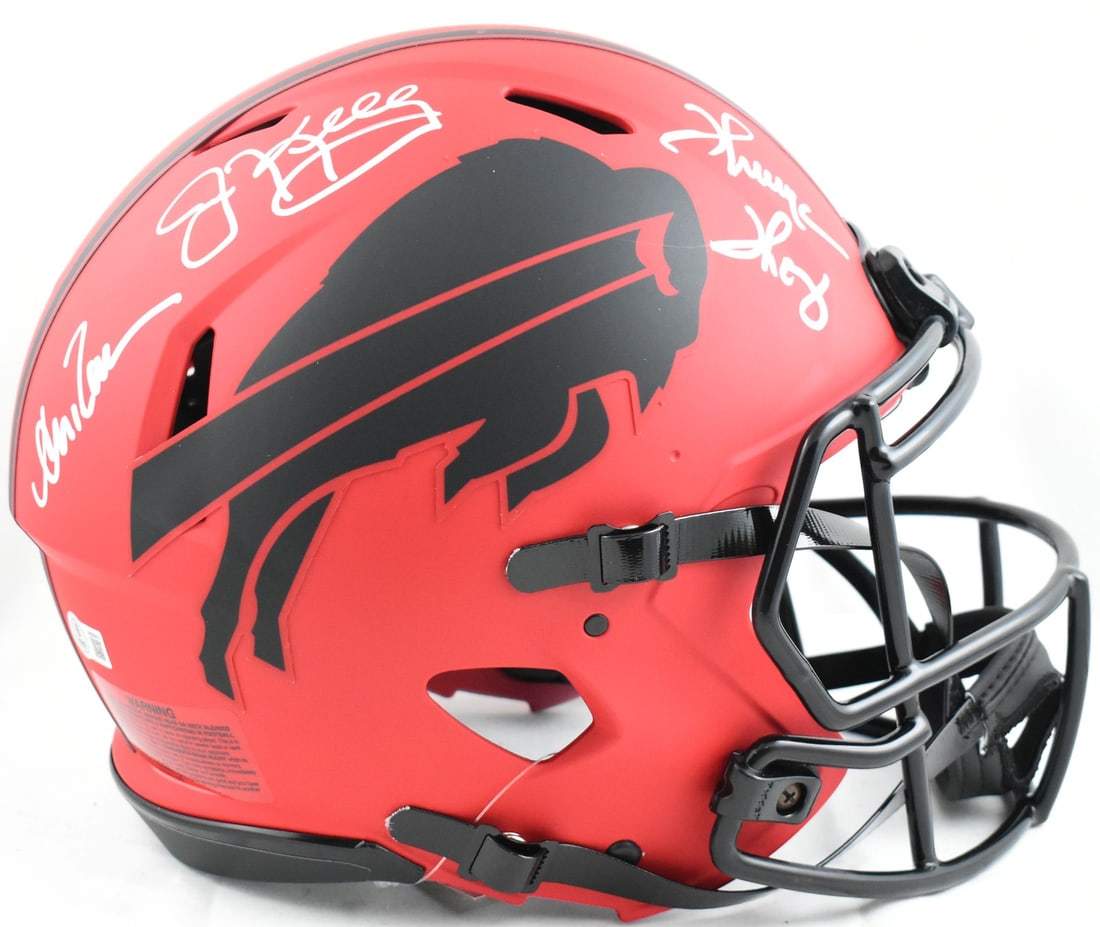 Buffalo Bills Signed Rave Speed Helmet Thomas Kelly Reed Beckett Holo (1 of 6)