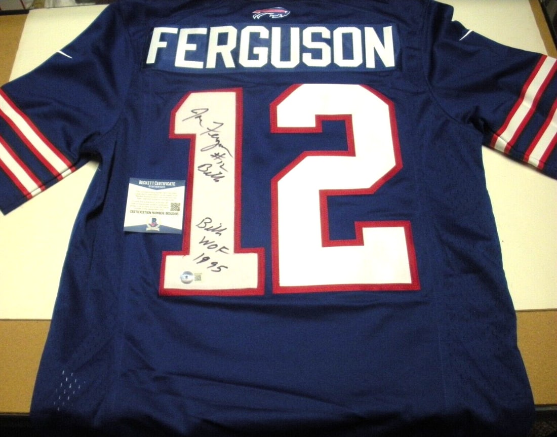 Nike Buffalo Bills Jersey Signed by Joe Ferguson Beckett COA: Nike Buffalo Bills Jersey Signed by Joe Ferguson Beckett COA This is an official licensed Nike Buffalo Bills jersey signed by Joe Ferguson. The jersey is authenticated by Beckett/COA and is an origina